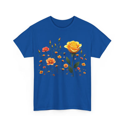 Wildflowers and a Yellow Rose, Graphic T-Shirts for Women, Floral Shirt, Womens Short Sleeve, Ladies Graphic Tees #5010TTS
