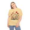 Wildflowers and Red Roses, Graphic T-Shirts for Women, Floral Shirt, Womens Short Sleeve, Ladies Graphic Tees #5035TTS