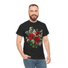 Wildflowers and Red Roses, Graphic T-Shirts for Women, Floral Shirt, Womens Short Sleeve, Ladies Graphic Tees #5127TTS