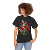 Wildflowers and Red Roses, Graphic T-Shirts for Women, Floral Shirt, Womens Short Sleeve, Ladies Graphic Tees #5130TTS