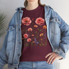 Wildflowers and Pink Roses, Graphic T-Shirts for Women, Floral Shirt, Womens Short Sleeve, Ladies Graphic Tees #5015TTS