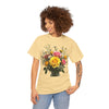 Wildflowers and Pink & Yellow Roses, Graphic T-Shirts for Women, Floral Shirt, Womens Short Sleeve, Ladies Graphic Tees #5143TTS