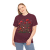 Wildflowers and Red Roses, Graphic T-Shirts for Women, Floral Shirt, Womens Short Sleeve, Ladies Graphic Tees #5035TTS