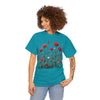 Wildflowers and Red Roses, Graphic T-Shirts for Women, Floral Shirt, Womens Short Sleeve, Ladies Graphic Tees #5035TTS