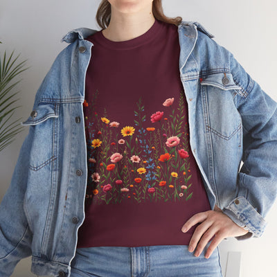Wildflowers, Graphic T-Shirts for Women, Floral Shirt, Womens Short Sleeve, Ladies Graphic Tees #5103TTS