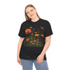 Wildflowers and Orange Roses, Graphic T-Shirts for Women, Floral Shirt, Womens Short Sleeve, Ladies Graphic Tees #5046TTS