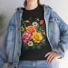 Wildflowers and Pink & Yellow Roses, Graphic T-Shirts for Women, Floral Shirt, Womens Short Sleeve, Ladies Graphic Tees #5144TTS