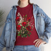 Wildflowers and Red Roses, Graphic T-Shirts for Women, Floral Shirt, Womens Short Sleeve, Ladies Graphic Tees #5130TTS