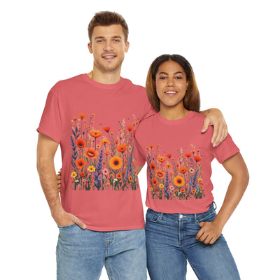 Wildflowers, Graphic T-Shirts for Women, Floral Shirt, Womens Short Sleeve, Ladies Graphic Tees #5105TTS