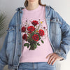 Wildflowers and Red Roses, Graphic T-Shirts for Women, Floral Shirt, Womens Short Sleeve, Ladies Graphic Tees #5131TTS