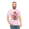 Wildflowers and Pink & Red Roses, Graphic T-Shirts for Women, Floral Shirt, Womens Short Sleeve, Ladies Graphic Tees #5134TTS
