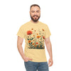 Wildflowers and Orange Roses, Graphic T-Shirts for Women, Floral Shirt, Womens Short Sleeve, Ladies Graphic Tees #5046TTS
