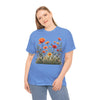 Wildflowers and Orange Roses, Graphic T-Shirts for Women, Floral Shirt, Womens Short Sleeve, Ladies Graphic Tees #5045TTS