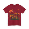 Wildflowers and Orange Roses, Graphic T-Shirts for Women, Floral Shirt, Womens Short Sleeve, Ladies Graphic Tees #5046TTS