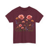 Wildflowers and Pink Roses, Graphic T-Shirts for Women, Floral Shirt, Womens Short Sleeve, Ladies Graphic Tees #5015TTS