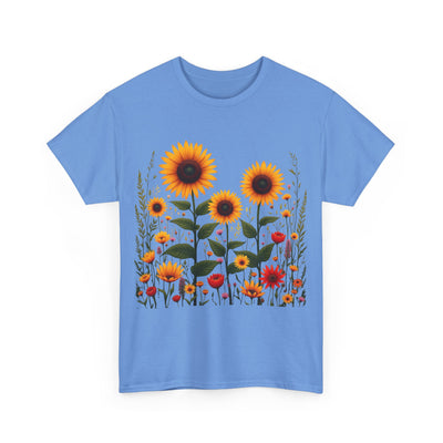 Sunflowers & Wildflowers, Graphic T-Shirts for Women, Floral Shirt, Womens Short Sleeve, Ladies Graphic Tees #5154TTS