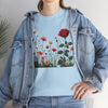 Wildflowers and a Red Rose, Graphic T-Shirts for Women, Floral Shirt, Womens Short Sleeve, Ladies Graphic Tees #5008TTS