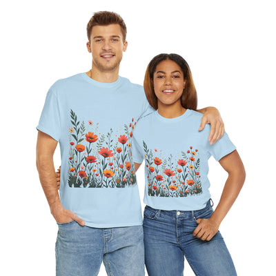 Wildflowers, Graphic T-Shirts for Women, Floral Shirt, Womens Short Sleeve, Ladies Graphic Tees #5102TTS