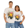 Wildflowers and Pink & Yellow Roses, Graphic T-Shirts for Women, Floral Shirt, Womens Short Sleeve, Ladies Graphic Tees #5143TTS
