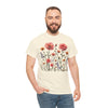 Wildflowers and Pink Roses, Graphic T-Shirts for Women, Floral Shirt, Womens Short Sleeve, Ladies Graphic Tees #5015TTS