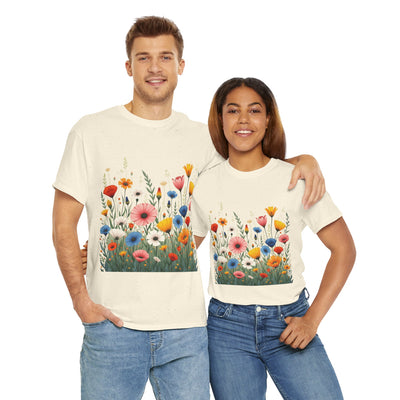 Wildflowers, Graphic T-Shirts for Women, Floral Shirt, Womens Short Sleeve, Ladies Graphic Tees #5108TTS