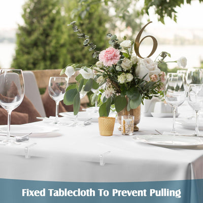 Wenqik 240 Pcs Tablecloth Clips Table Cloth Clips Transparent Clear Plastic Table Cloth Holders Table Clips Table Cloth Clamps for Indoor Outdoor Birthday Home Wedding Camping Picnic Party Supplies