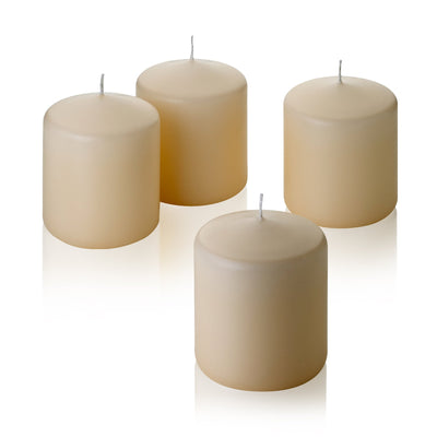 French Vanilla Pillar Scented Candles 3" Tall X 3" Wide Set of 4