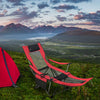 SUNTIME Outdoor Adjustable Folding Camping Chair with Removable Footrest(RED)