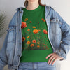 Wildflowers and Orange Roses, Graphic T-Shirts for Women, Floral Shirt, Womens Short Sleeve, Ladies Graphic Tees #5046TTS
