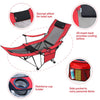 SUNTIME Outdoor Adjustable Folding Camping Chair with Removable Footrest(RED)