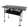 LEADALLWAY Adjustable Height Aluminum Camping Table Folding Portable Outdoor Table with Large Storage Organizer and Carrying Bags Big Foot Upgrade Collapsible Picnic Table 47(L) x22(W)