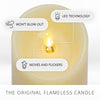 Luminara Moving Flame Pillar Flameless LED Candle, Scalloped Edge, Real Wax, Unscented - Ivory (6.5-inch)