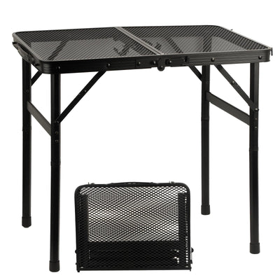 COSYAWN Folding Grill Table, Small, Aluminum, Lightweight, Portable, Height Adjustable, Outdoor Picnic Table, 22.3x15.8x10.7/22.3 inches, 88 lbs Load Capacity