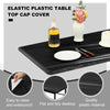 Boao 12 Pcs Plastic Table Cloths Disposable for Parties Picnic Table Covers with Elastic Fitted Elastic Table Cover Rectangle Waterproof for Indoor, Outdoor, Picnic, Camping (Black,6 ft, 72 x 30 Inch)