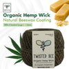 100% Organic Hemp Wick with Natural Beeswax Coating, Twisted Bee (200ft x Standard Size)