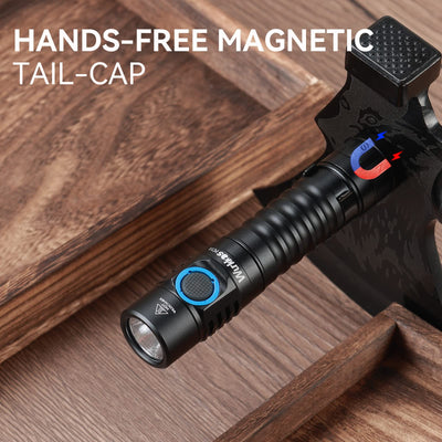 Wurkkos FC11 EDC LED Flashlights Rechargeable 90CRI Max 1300Lumen Rechargeable Flashlight, IP67 Waterproof Torch, Magnetic Tailcap, Great for Garden Dog Walking Emergency(4000K)