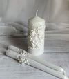 Magik Life Unity Candle Set for Wedding - Wedding Unity Set for Reception and Ceremony - Candle Sets - 6 Inch Pillar and 2 * 10 Inch Tapers-White