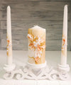 Magik Life Unity Candle Set for Wedding - Wedding Unity Set for Reception and Ceremony - Candle Sets - 6 Inch Pillar and 2 * 10 Inch Tapers-Gold