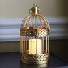 Birdcage Decor Candle Holder Lantern Decorative Table Centerpieces, Gold, Large, Set of 12