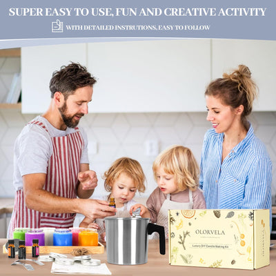 olorvela Candle Making Kit for Adults Complete Candle Making Supplies for 6 Scented Jar Candles DIY Arts and Crafts Kits, Perfect Home Projects for Women and Kids, Great Gifts