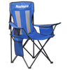 Nazhura 2 Pack Outdoor Camping Chairs Folding/Foldable/Portable with Cooler Pouch, Mesh Backrest and Cup Holder Pocket (Blue, 2 Pack)