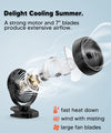 TYZU 7 Inch Portable Fan, Misting Fan, 4000 mAh Battery Operated Fan, Outdoor Misting Fan With 2 Mist Modes & 4 Speeds, 130ml Tank, 360° Rotatable, Clip on fan For Outside Camping Stroller Golf Cart