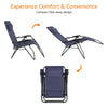 Amazon Basics Outdoor Textilene Adjustable Zero Gravity Folding Reclining Lounge Chair with Pillow, 26", Navy Blue