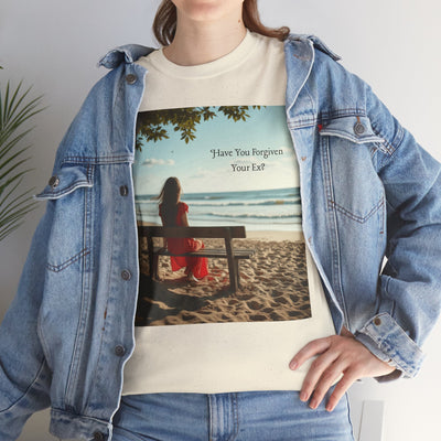 Have You Forgiven Your Ex?Woman on Bench Looking at Waves, Forgiving T-Shirt, Forgiveness, Relationship Healing Top #5002STS