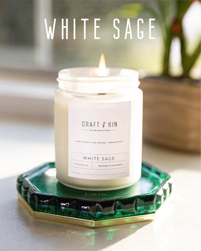 White Sage Candles | Sage Candles for Cleansing House | Summer Candle, Wood Wicked Candles | 8 oz 45 Hour Burn, Scented Candles for Home Scented Candle Sage, Soy Candles, Masculine Candle