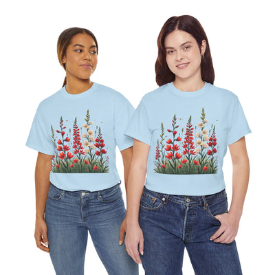 Wildflowers, Graphic T-Shirts for Women, Floral Shirt, Womens Short Sleeve, Ladies Graphic Tees #5122TTS