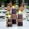 Tealight Candle Holders Table Decor Gift Set of 3-2 x 2” by 3.2/4.75/6.25” Height Centerpieces for Living/Dining Room Table, Coffee Table Decor for Fireplace/Entrance or Bathroom (Dublin Brown)