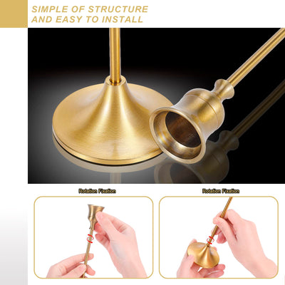 Dianjingjumei Candle Holder Gold Candlestick Holder - Taper Candle Holders Brass Candlestick Holders Set of 6 Fireplace Decor Candelabra Table Décor Pillar Candle Holder for Wedding