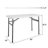 COSCO 4 ft. Straight Folding Utility Table, White, Indoor & Outdoor, Portable Desk, Camping, Tailgating, & Crafting Table