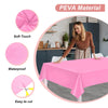 MECCANIXITY Disposable Table Cloth, 108 Inch x 54 Inch Plastic Tablecloth Decorative Rectangle Table Cover, Pink for Picnic Camping Wedding Parties, Pack of 28